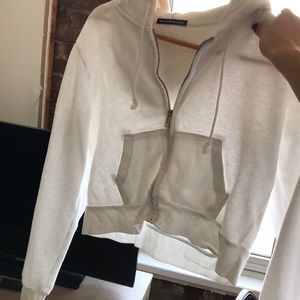 Brandy Melville long sleep cropped hoodie